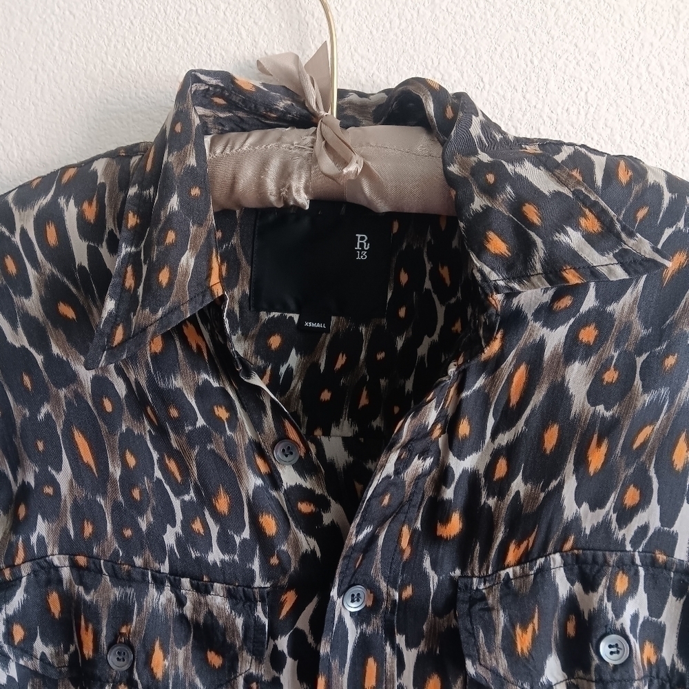 EUC R13  size XS Animal Print Jumpsuit . Missing belt - Picture 7 of 10
